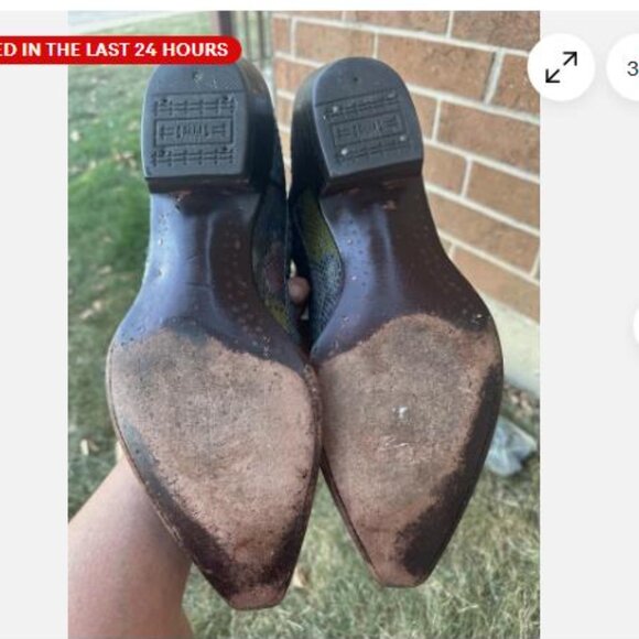 Men's Corral Exotic Python Cowboy Boots Snip Toe Blue Multi Color Sz 10 EE - Picture 11 of 11